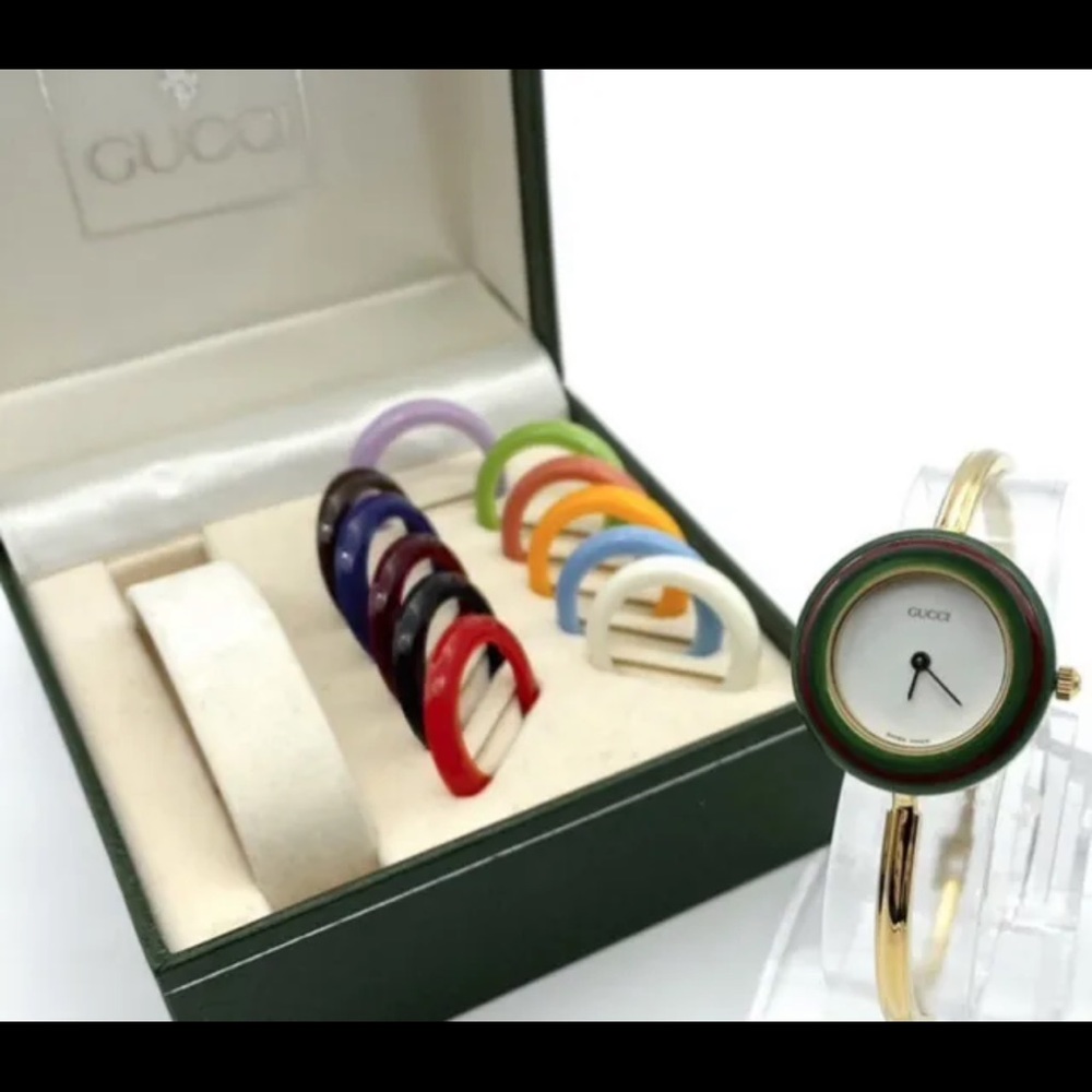 14k Gold Gucci Watch Vintage RARE Bracelet Highly Collectible with Bezels - Picture 5 of 7